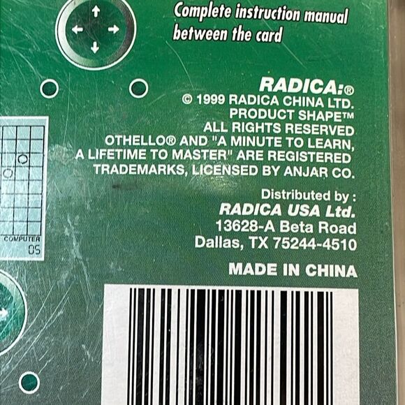 NEW Radica Pocket Othello Electronic Game Vintage 1999- Model 8042 Black Green - Picture 4 of 8